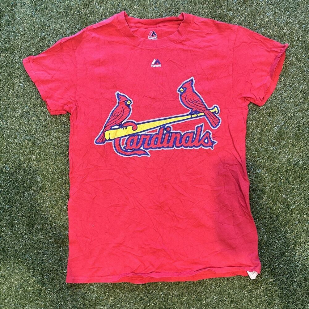 Majestic MLB St. Louis Cardinals Matt Carpenter 13 Mens S Red Graphic Tee Shirt